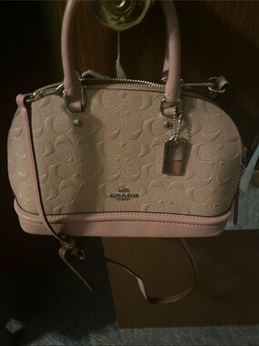 Coach Blush Pink Pebbled Signature Dome Satchel